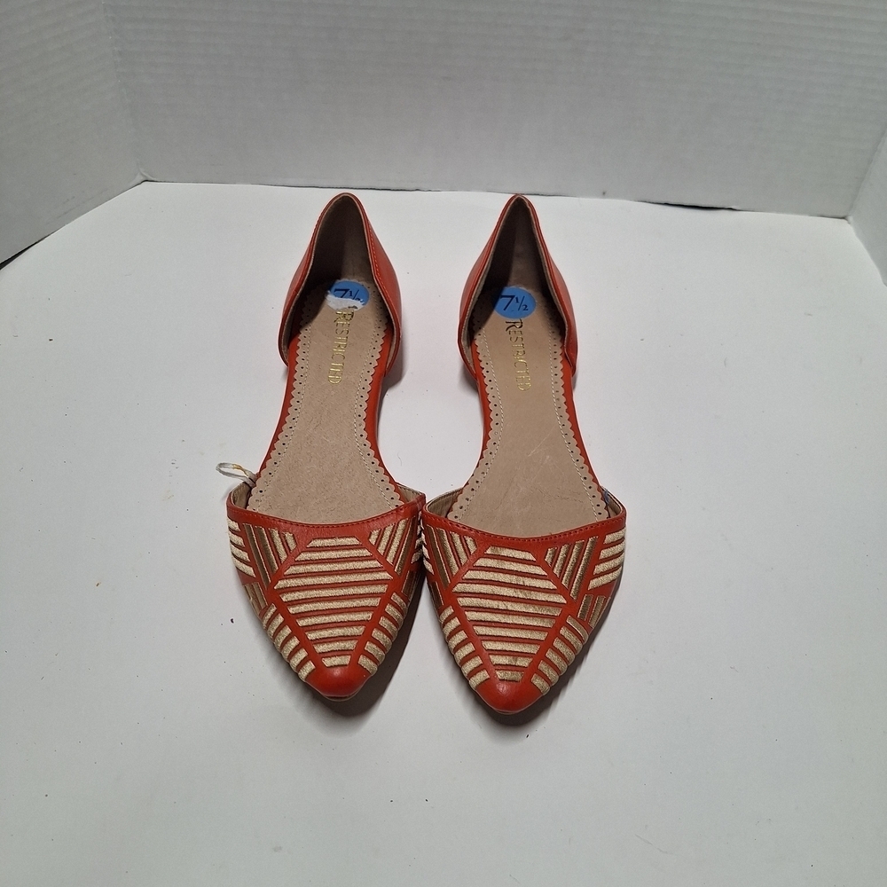 Restricted Orange and Cream Flats for Women